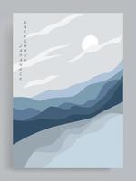 minimalisme Japans oosters stijl abstract vector. geschikt voor muur ingelijst afdrukken, boek omslag, poster, decoratie, behang, folder. vector