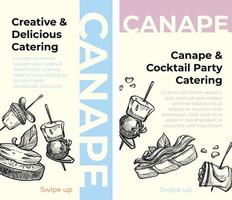 creatief en heerlijk horeca, canapé cocktail vector