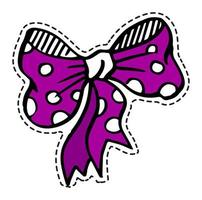 lint boog, decoratie polka punt afdrukken sticker vector