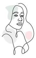 profiel portret van vrouw, lijn kunst tekening vector