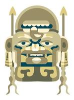 Maya of aztec masker, standbeeld of monument afgod totem vector