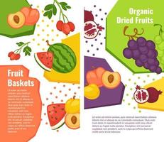 biologisch fruit mand, perzik en druiven vector