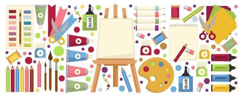 schilderij hobby, ezel en pigmenten, potloden gereedschap vector
