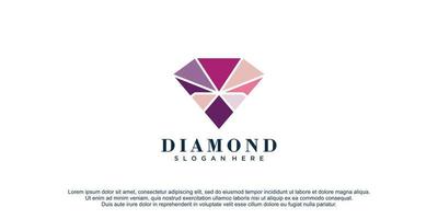 diamant logo met creatief ontwerp icoon vector illustratie