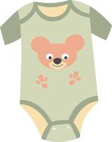 een stuk pak, kostuum voor pasgeboren baby's en gegroeid kinderen. geïsoleerd kleren met bos- dier afdrukken, klein grootte voor zuigelingen. mode en trends voor jochie. vector in vlak stijl illustratie