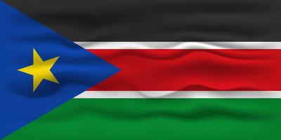 golvend vlag van de land zuiden Soedan. vector illustratie.