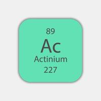 actinium symbool. scheikundig element van het periodiek systeem. vectorillustratie. vector