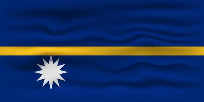 golvend vlag van de land nauru. vector illustratie.