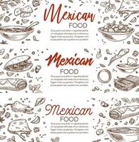 Mexicaans voedsel, menu of folder voor cafe of restaurant vector