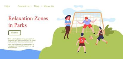 recreatie zones in park kinderen spelen Amerikaans voetbal vector