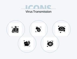 virus transmissie glyph icoon pak 5 icoon ontwerp. oog. koorts. ambulance. dengue. bloed vector