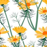 zomer bloemen en bladeren, naadloos patroon vector