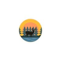 hert in Woud dier sjabloon vector logo ontwerp. wild natuur Woud dieren en landschappen