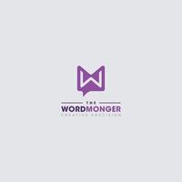 brief w woord modern monogram icoon logo concept ontwerp illustratie vector