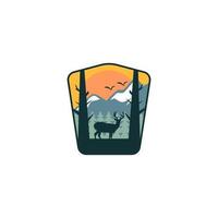 hert in Woud dier sjabloon vector logo ontwerp. wild natuur Woud dieren en landschappen