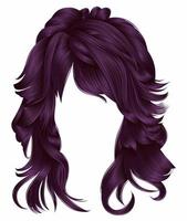 modieus vrouw lang haren Purper kleuren .schoonheid mode . realistisch 3d vector