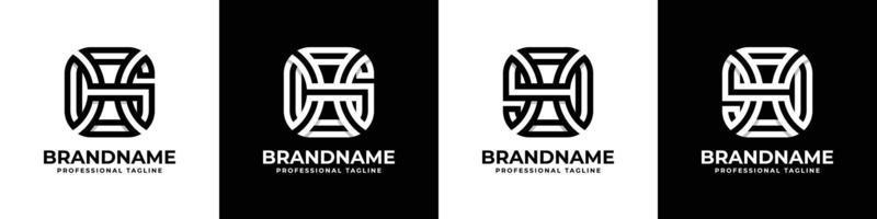 uniek gh of hg monogram logo, geschikt voor ieder bedrijf met gh of hg voorletter. vector