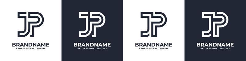 gemakkelijk jp monogram logo, geschikt voor ieder bedrijf met jp of pj voorletter. vector