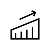 salaris groei icoon lijn geïsoleerd Aan wit achtergrond. zwart vlak dun icoon Aan modern schets stijl. lineair symbool en bewerkbare hartinfarct. gemakkelijk en pixel perfect beroerte vector illustratie