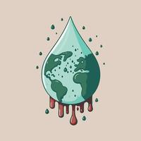 planeet in de vorm van een laten vallen van water vector