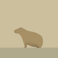 capibara zoogdier dier silhouet zittend Aan de grond vector