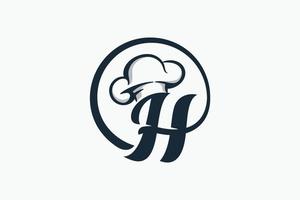 chef logo met een combinatie van brief h en chef hoed voor ieder bedrijf vooral voor restaurant, cafe, horeca, enz. vector