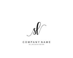 eerste sl schoonheid monogram en elegant logo ontwerp, handschrift logo van eerste handtekening, bruiloft, mode, bloemen en botanisch met creatief sjabloon. vector