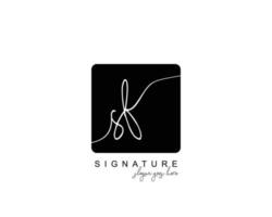 eerste sf schoonheid monogram en elegant logo ontwerp, handschrift logo van eerste handtekening, bruiloft, mode, bloemen en botanisch met creatief sjabloon. vector