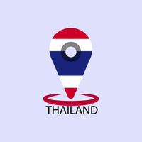 kaart van Thailand met de beeld van de nationaal vlag vector