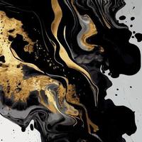 marmeren structuur ontwerp, kleurrijk zwart goud marmeren oppervlak, gebogen lijnen, helder abstract achtergrond ontwerp - vector