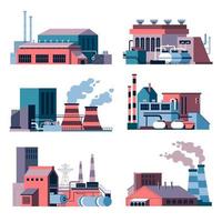 fabrieken en faciliteiten, ondernemingen met rook vector