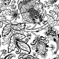 bloemen en bloeiend, monochroom schetsen patroon vector