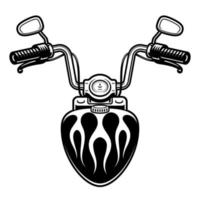 zwart en wit motorfiets stuur vector illustratie