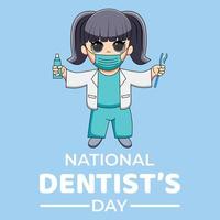vectorafbeelding van de dag van de nationale tandarts goed voor de viering van de dag van de nationale tandarts. plat ontwerp. flyer design.flat afbeelding. vector