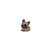 schattig bruin Frans bulldog puppy krabben tekenfilm, vector illustratie