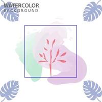 minimalistische ontwerp achtergrond in zacht regenboog pastel kleur. plein abstract borstel waterverf banier sjabloon voor sociaal media na, omslag, poster, geschenk kaart, brochure, folder, uitnodiging, aanplakbiljet vector