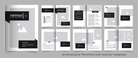 architectuur en interieur portefeuille of minimaal portefeuille sjabloon vector