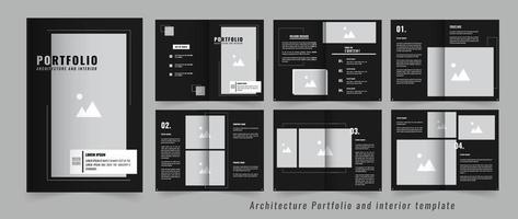 architectuur en interieur portefeuille, professioneel portefeuille sjabloon. vector