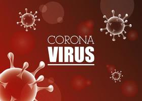coronavirus wetenschappelijke rode vlag vector