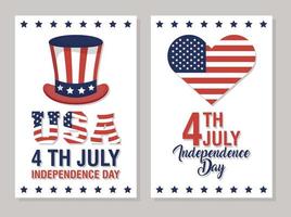 usa onafhankelijkheidsdag viering banner set vector