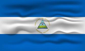 golvend vlag van de land Nicaragua. vector illustratie.