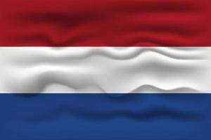 golvend vlag van de land nederland. vector illustratie.
