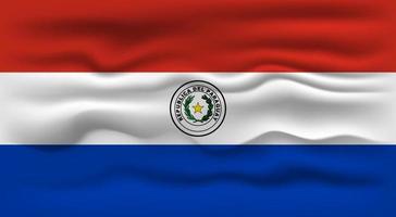 golvend vlag van de land Paraguay. vector illustratie.