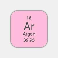 argon symbool. scheikundig element van het periodiek systeem. vectorillustratie. vector