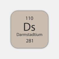 darmstadtium symbool. scheikundig element van het periodiek systeem. vectorillustratie. vector