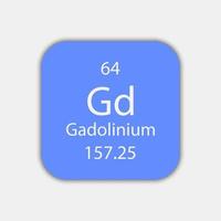 gadolinium symbool. scheikundig element van het periodiek systeem. vectorillustratie. vector