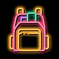 menselijk winkel rugzak neon gloed icoon illustratie vector