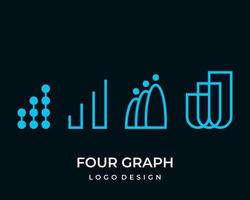 vier financieel diagram icoon logo ontwerp. vector