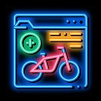 fiets sharing Diensten informatie neon gloed icoon illustratie vector