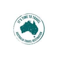 grunge rubber postzegel met de tekst Australië icoon kaart reizen bestemming geschreven binnen de stempel. tijd naar reizen. Azië reizen bestemming grunge rubber postzegel vector